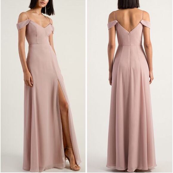 BHLDN Jenny Yoo Priya Off The Shoulder Maxi Dress Chiffon Formal